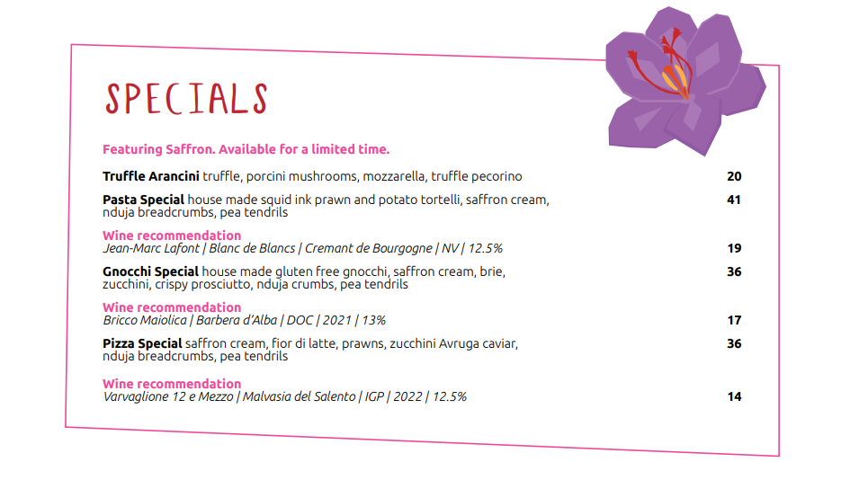 Menu Specials