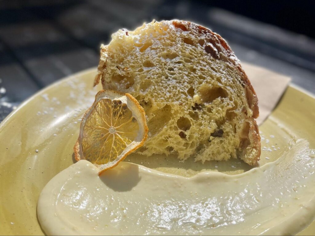 A slice of panettone